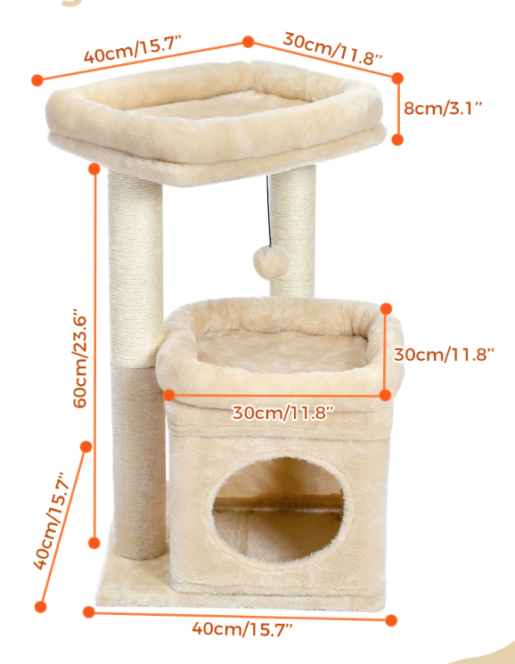 Arbre à chat moderne pour 1 à 2 chats
