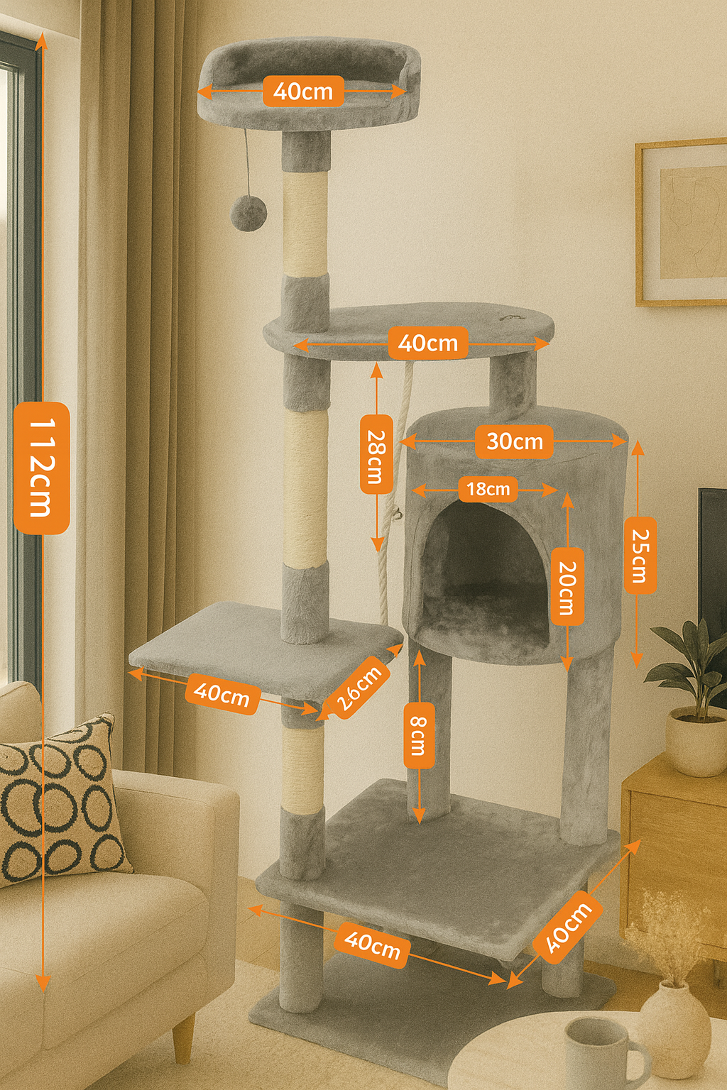 Arbre à chat avec perchoir