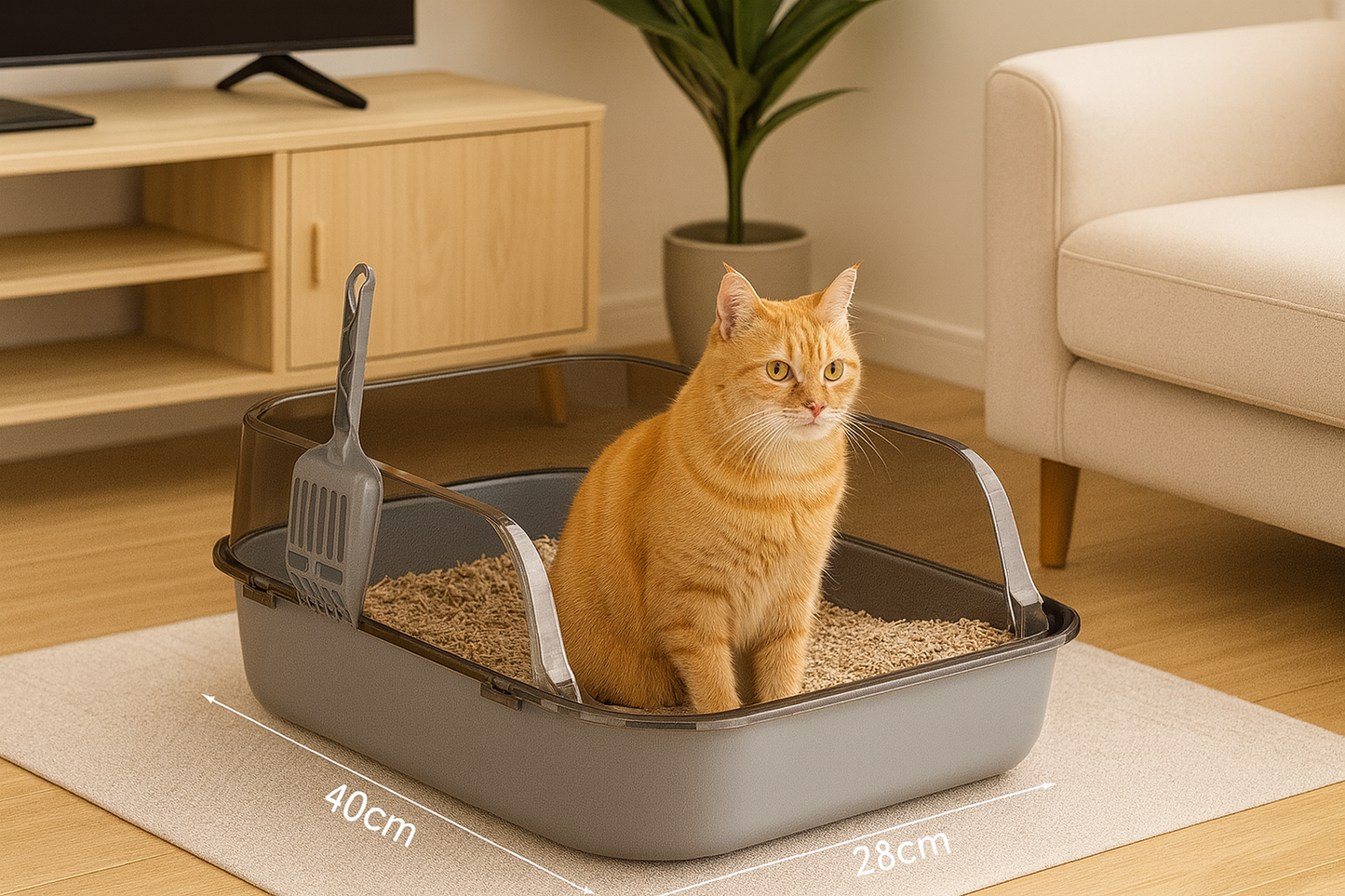 Bac à litière épais pour chat
