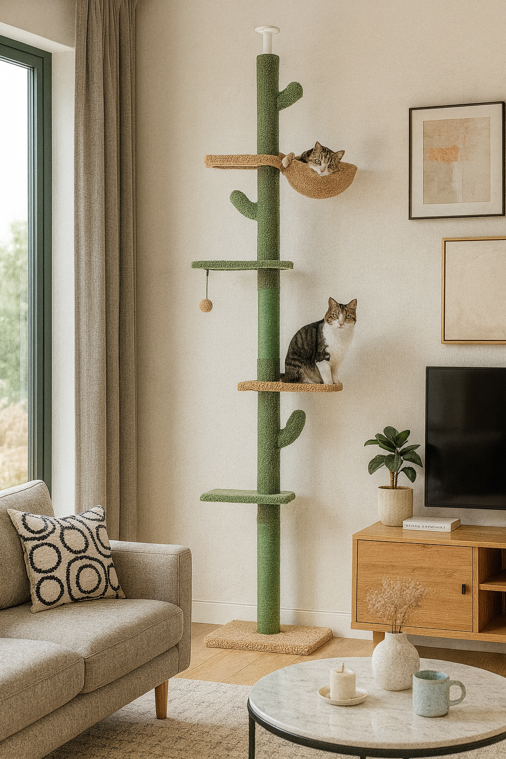 Arbre à chat à 5 niveaux du sol au plafond