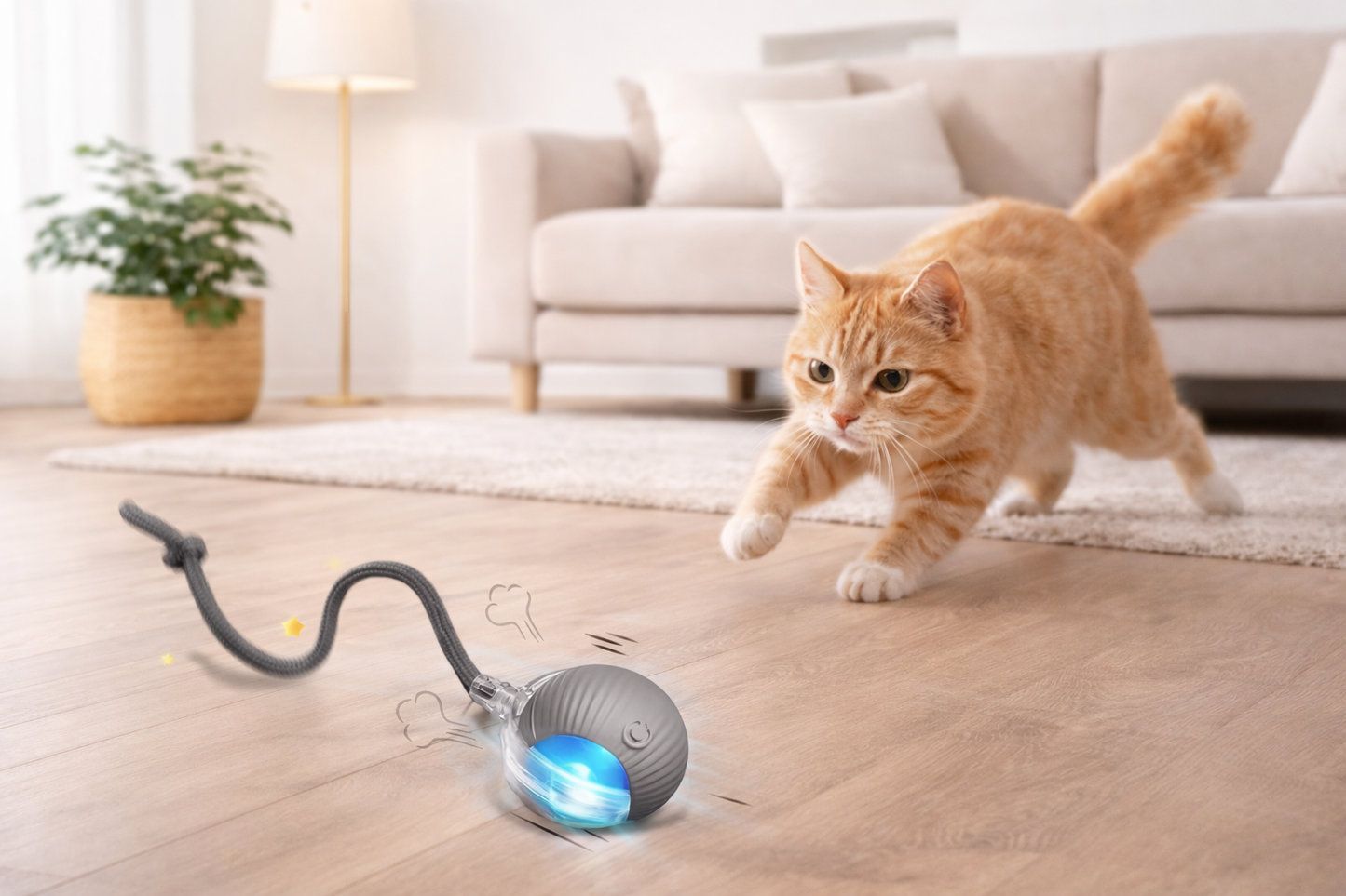 Balle Interactive pour Chat – Jouet Automatique Intelligent