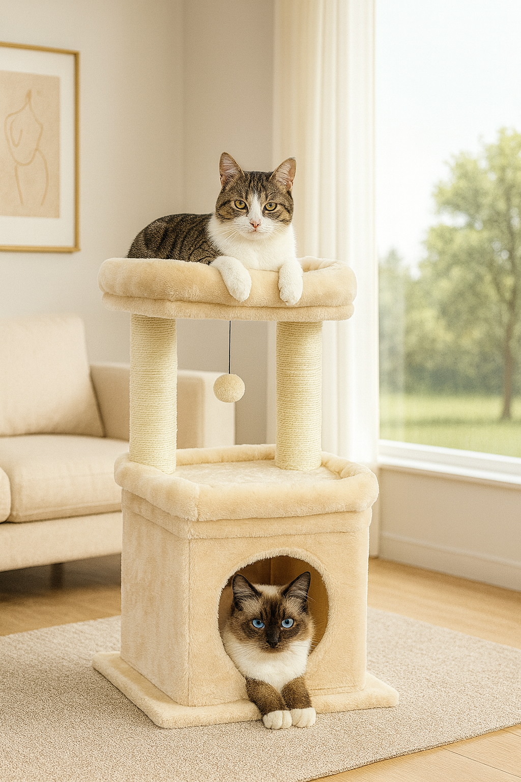 Arbre à chat moderne pour 1 à 2 chats