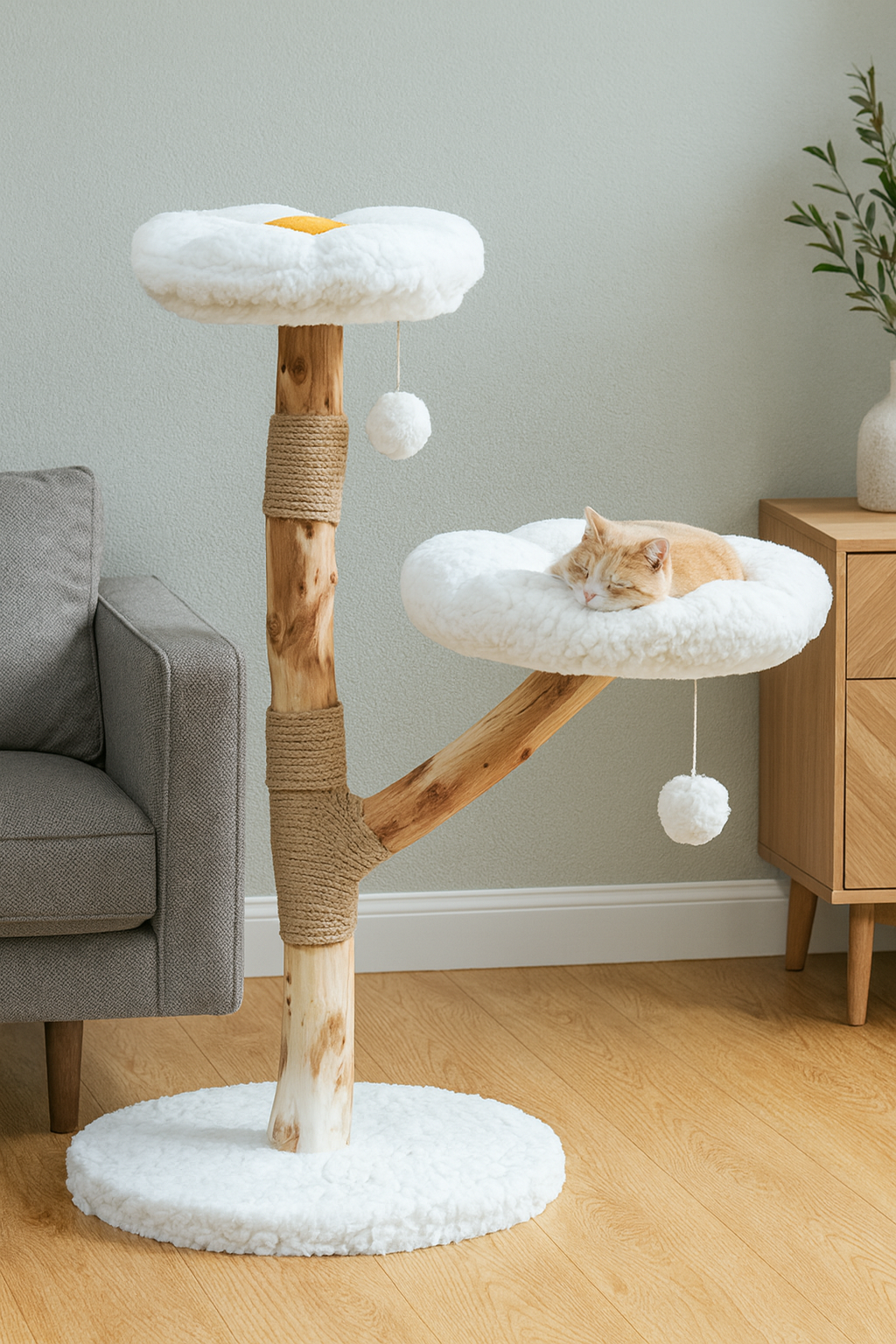 Arbre à chats fleuri