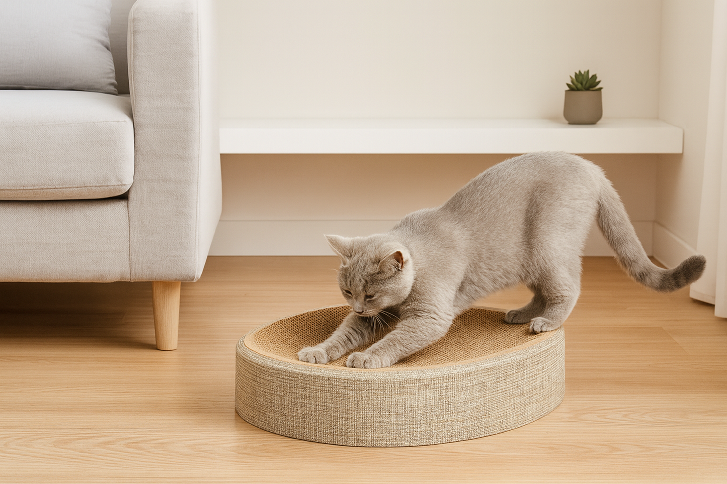 Planche à gratter pour chat avec un tissage ovale en Sisa