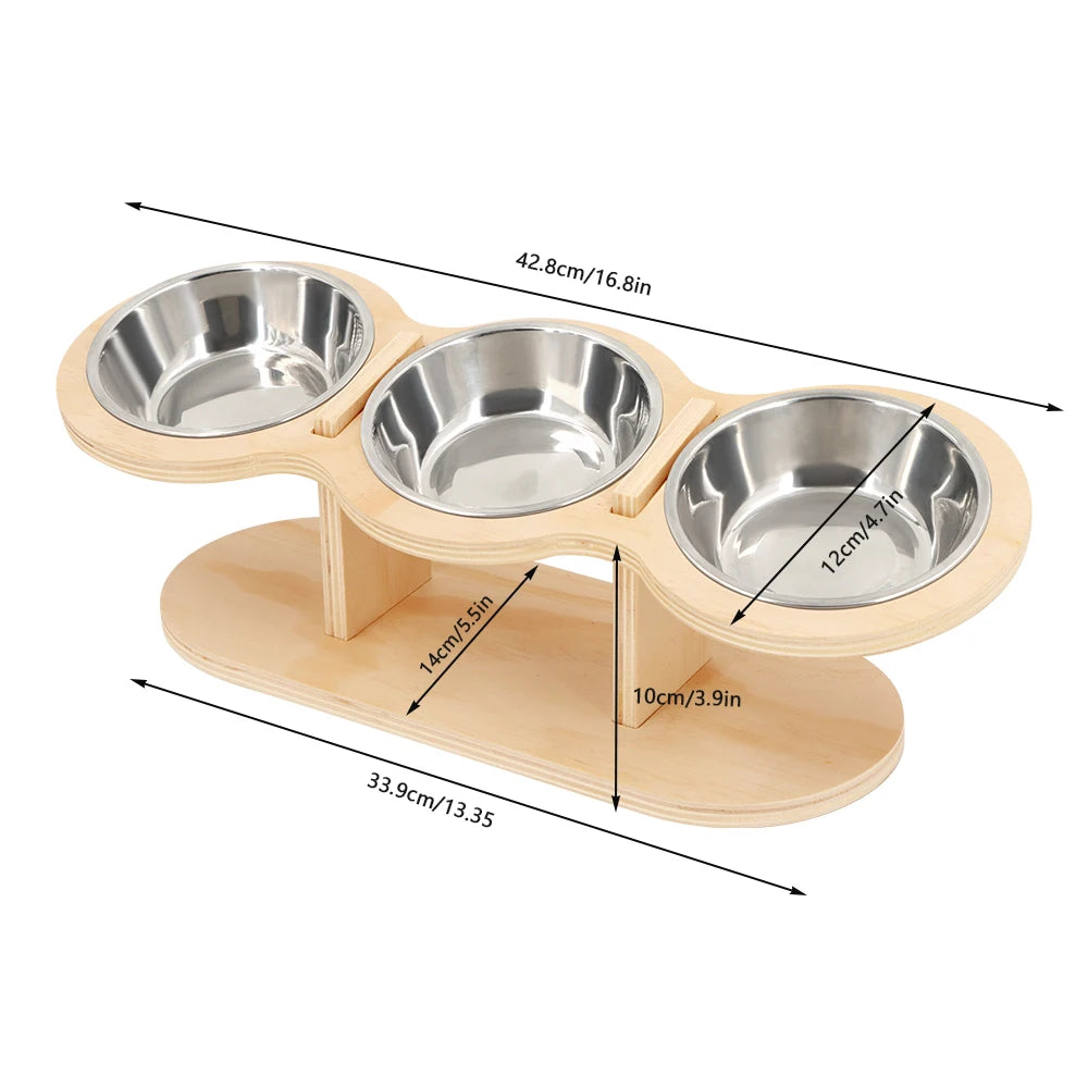 Mangeoire et abreuvoir pour chat, 3 bols en 1