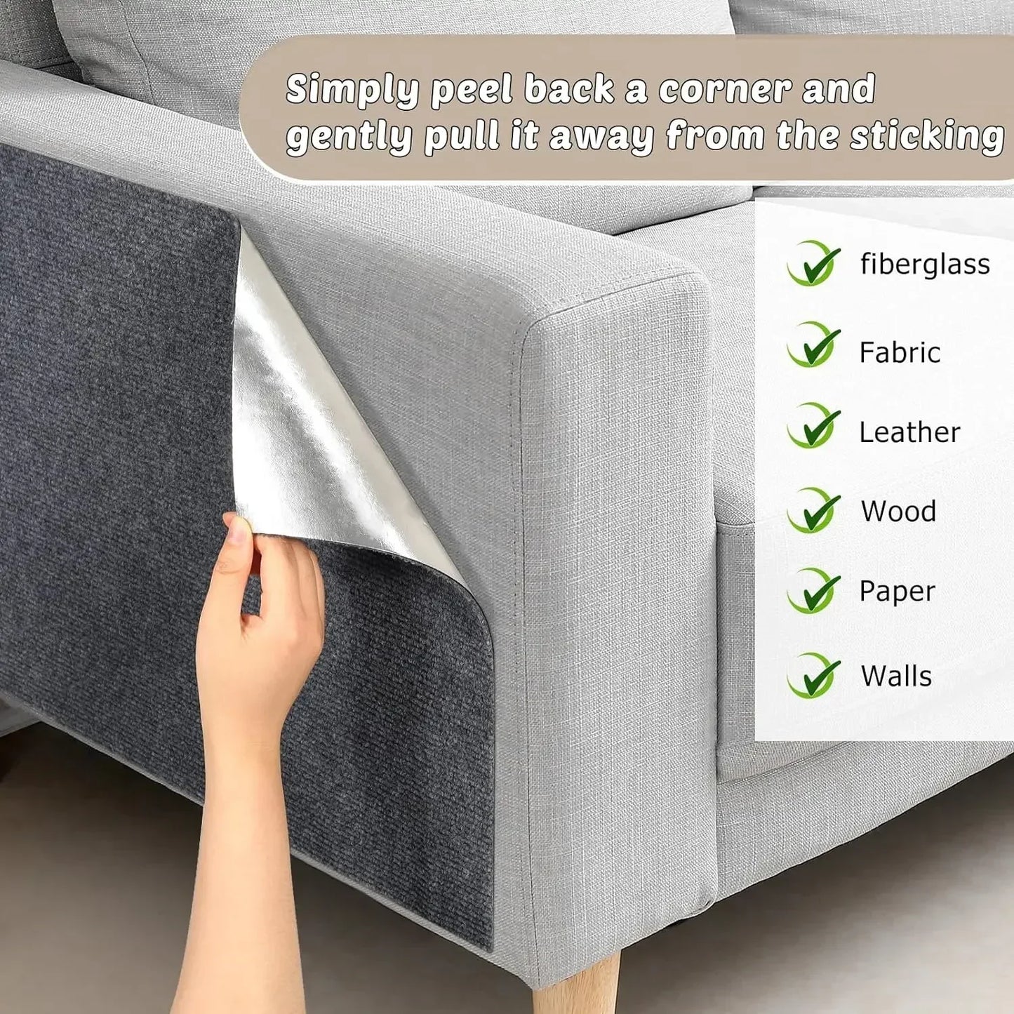 Protection de canapé anti-griffes pour chat – Tapis autocollant et découpable disponible en 7 couleurs | ArbroChat™
