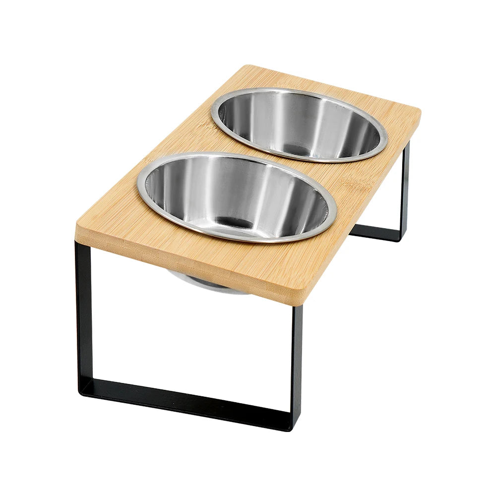 Bols de nourriture pour chat inclinés et surélevés avec support en bois Anti-vomissement