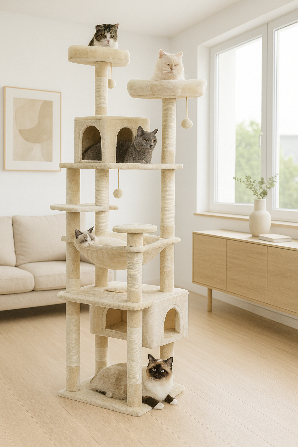 Grand arbre à chats d'intérieur