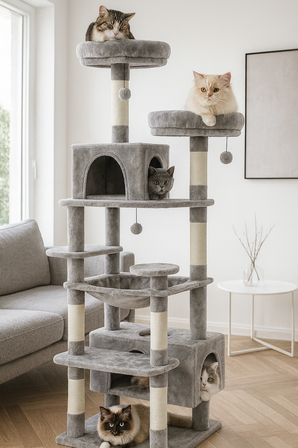 Grand arbre à chats d'intérieur