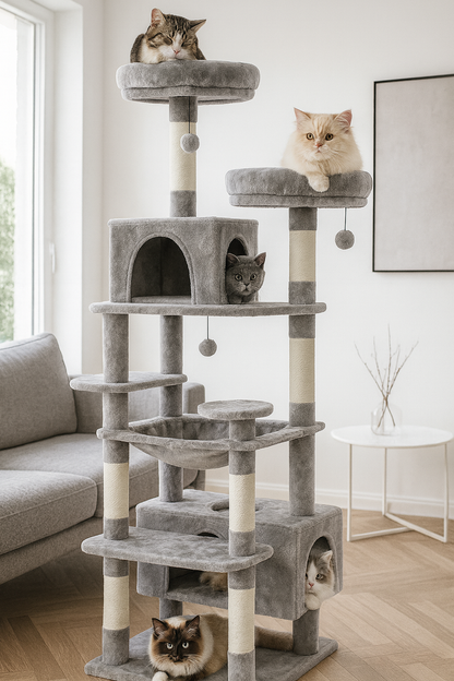 Grand arbre à chats d'intérieur