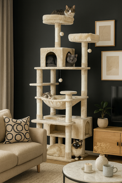 Grand arbre à chats d'intérieur