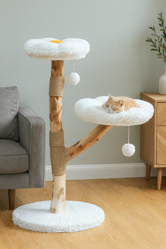 Arbre à chats fleuri