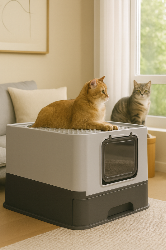 Bac à Litière Fermé pour Chat