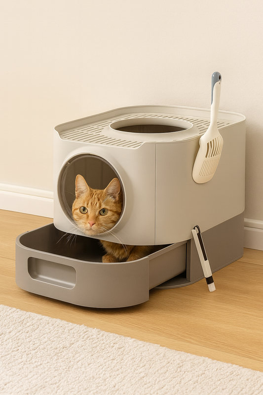 Bac litière pour chat avec couvercle