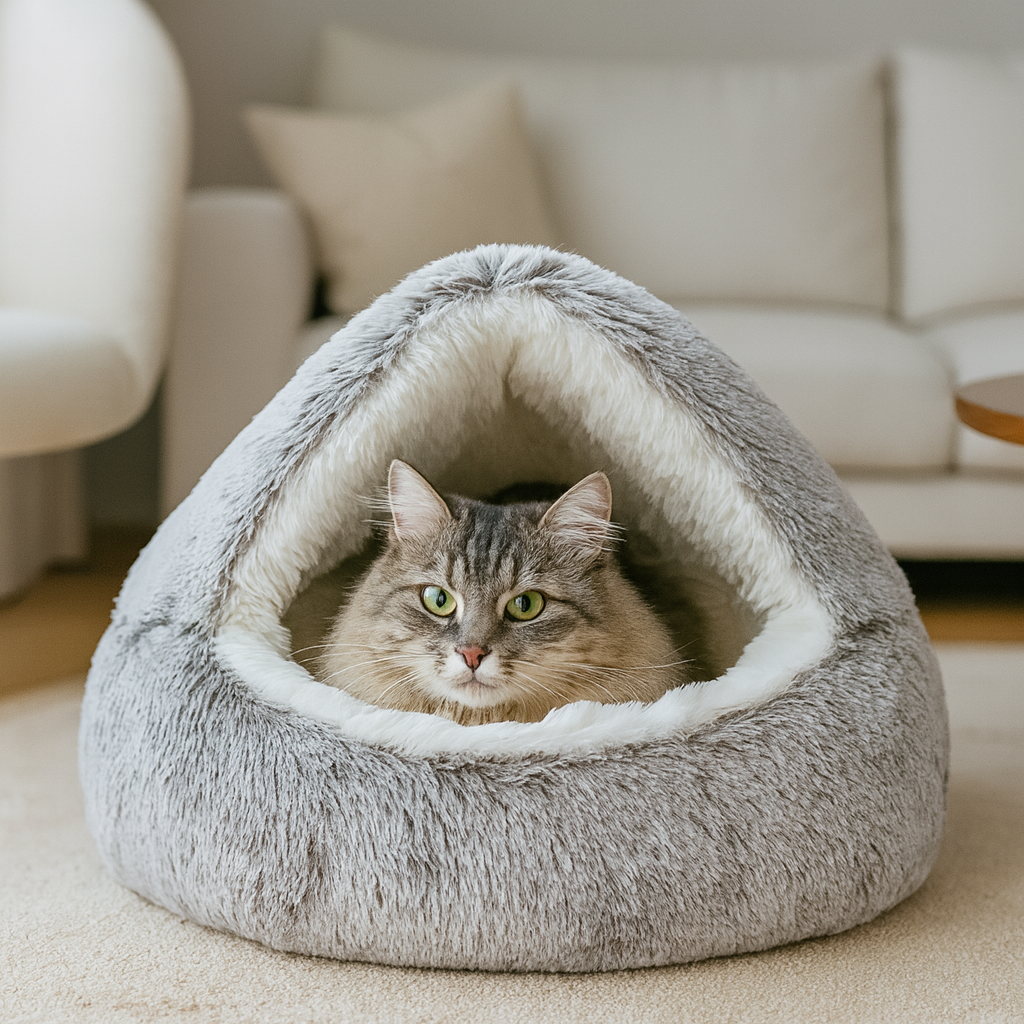 Lit en peluche pour chat
