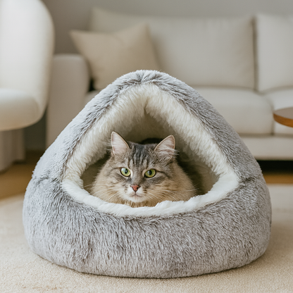 Lit en peluche pour chat
