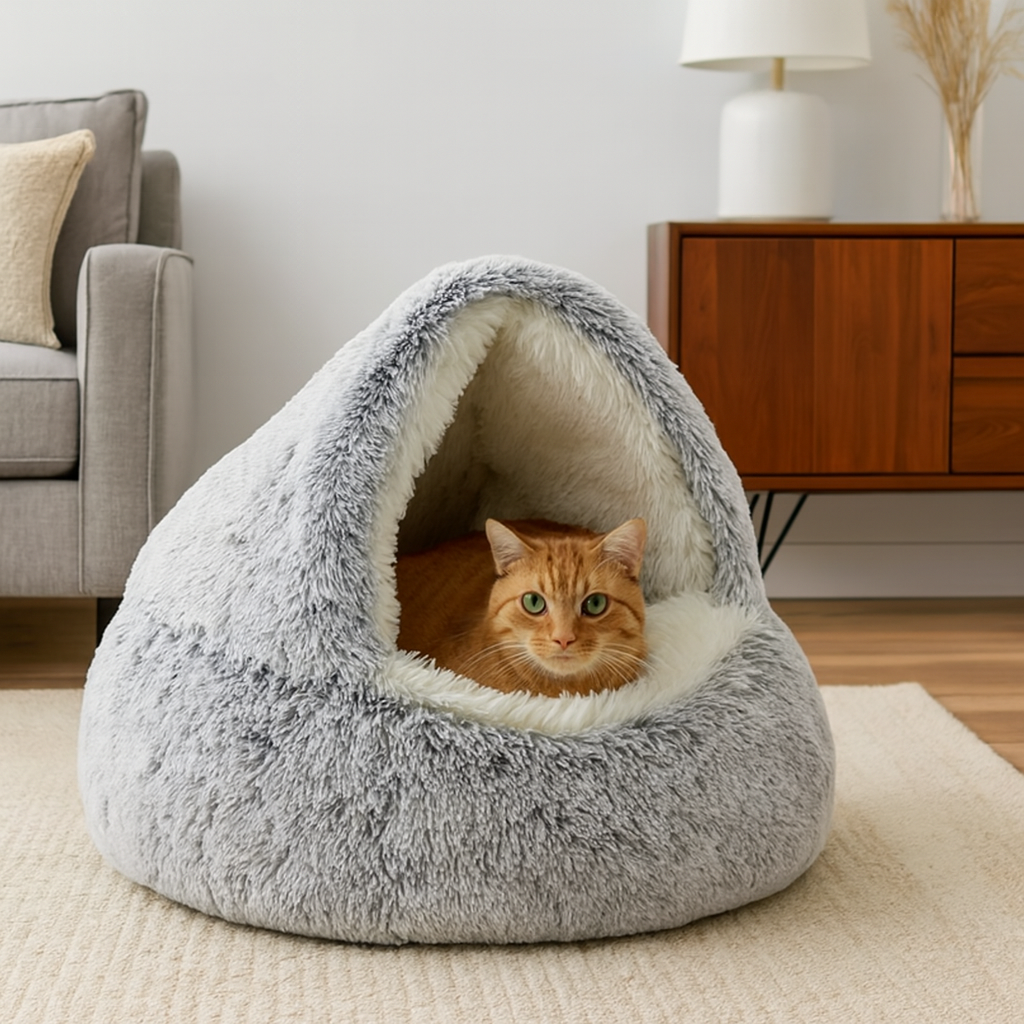 Lit en peluche pour chat