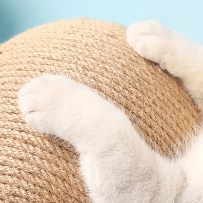 Boule à gratter pour chat support en bois
